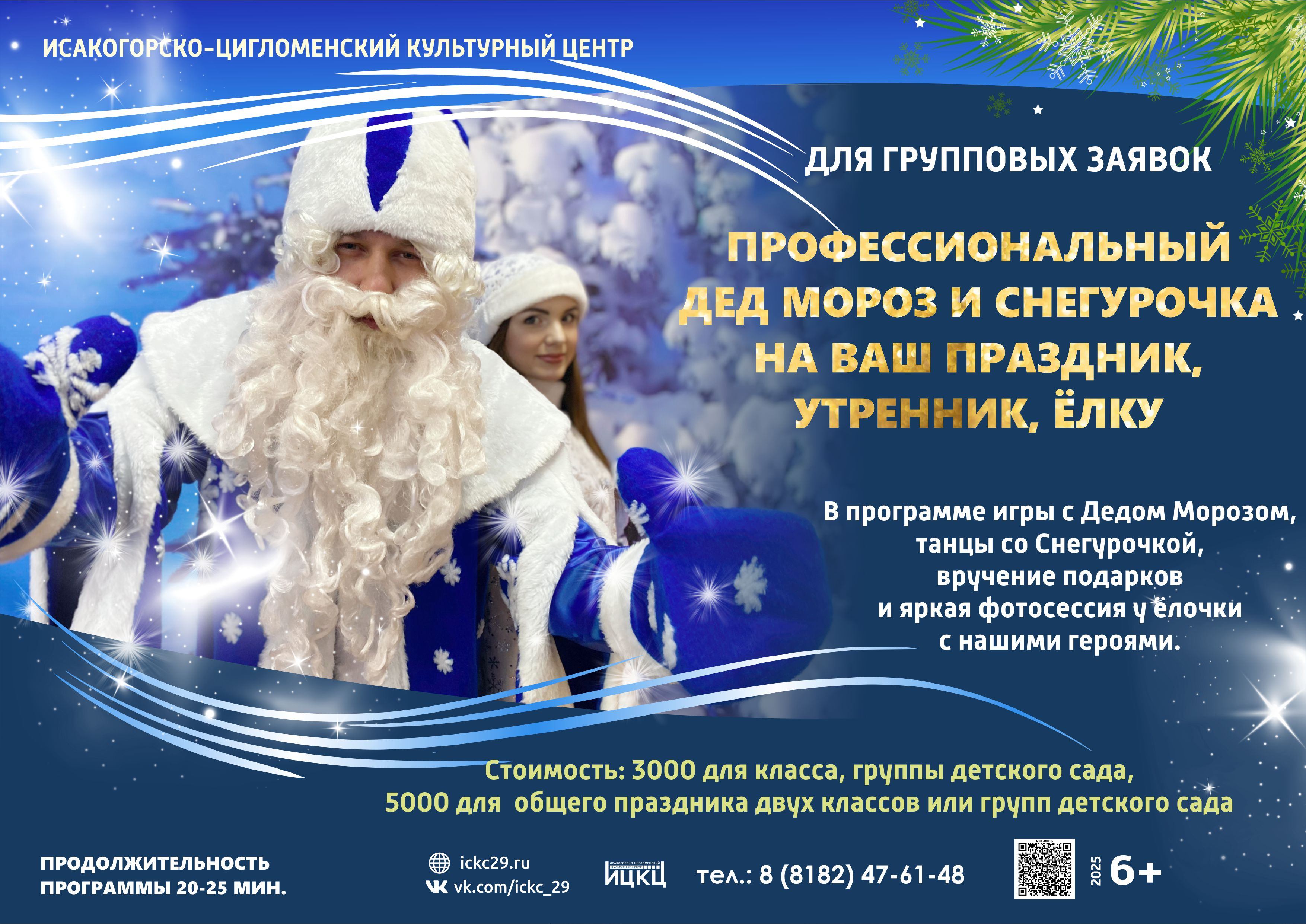 Профессиональный Дед Мороз и Снегурочка на ваш праздник, утренник, ёлку.